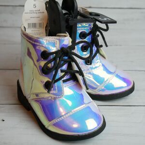 Wonder Nation Girls/Toddler Size 5 Iridescence Boots with Zippers/Laces